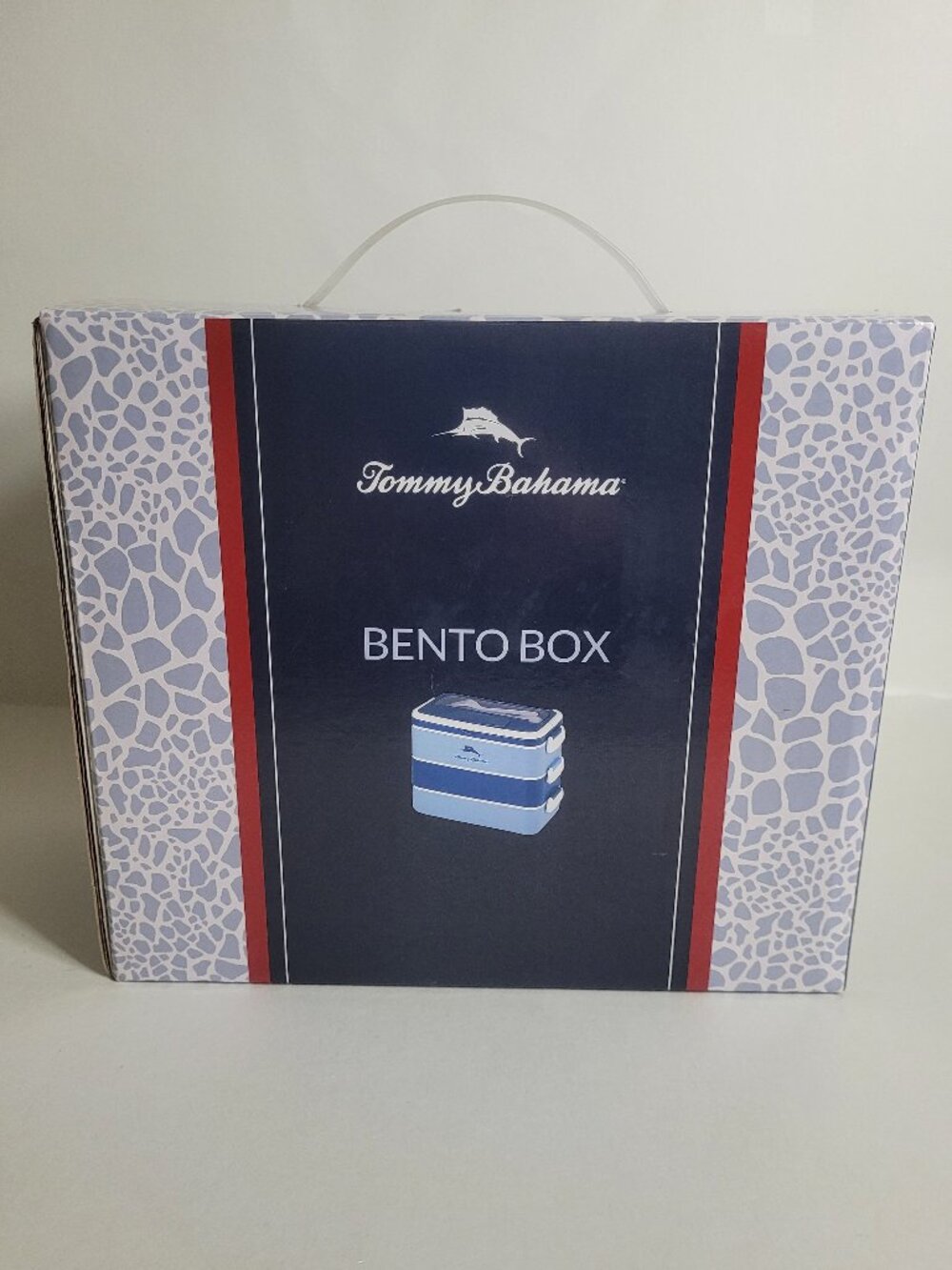 Tommy Bahama Bento Box 3 Tier Leakproof Lunch Container with Cutlery NEW